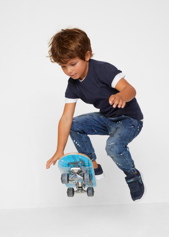 Jungen Sweat-Jeans mit Druck, Slim Fit