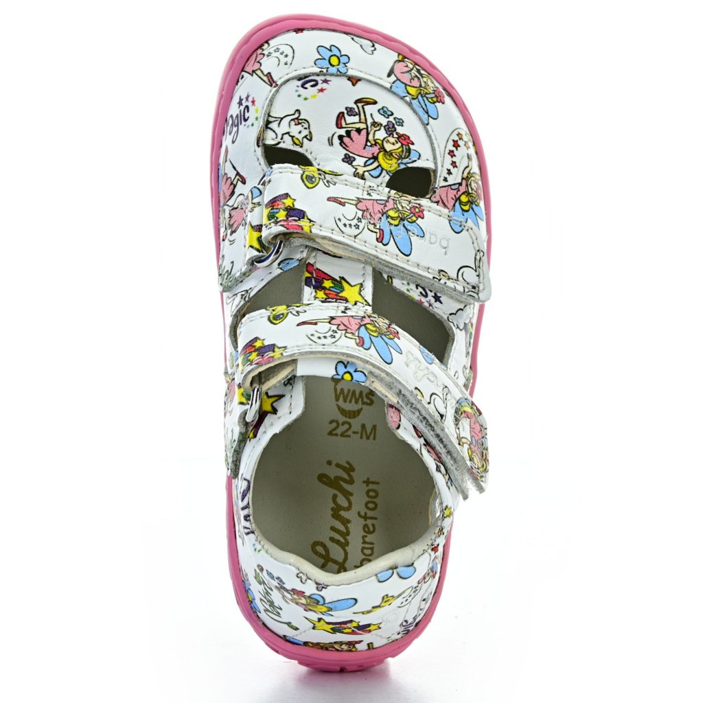 Lurchi Nando Nappa White-Pink Barfußsandalen