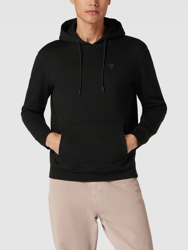 Hoodie mit Label-Detail Modell 'ALDWIN ' in schwarz