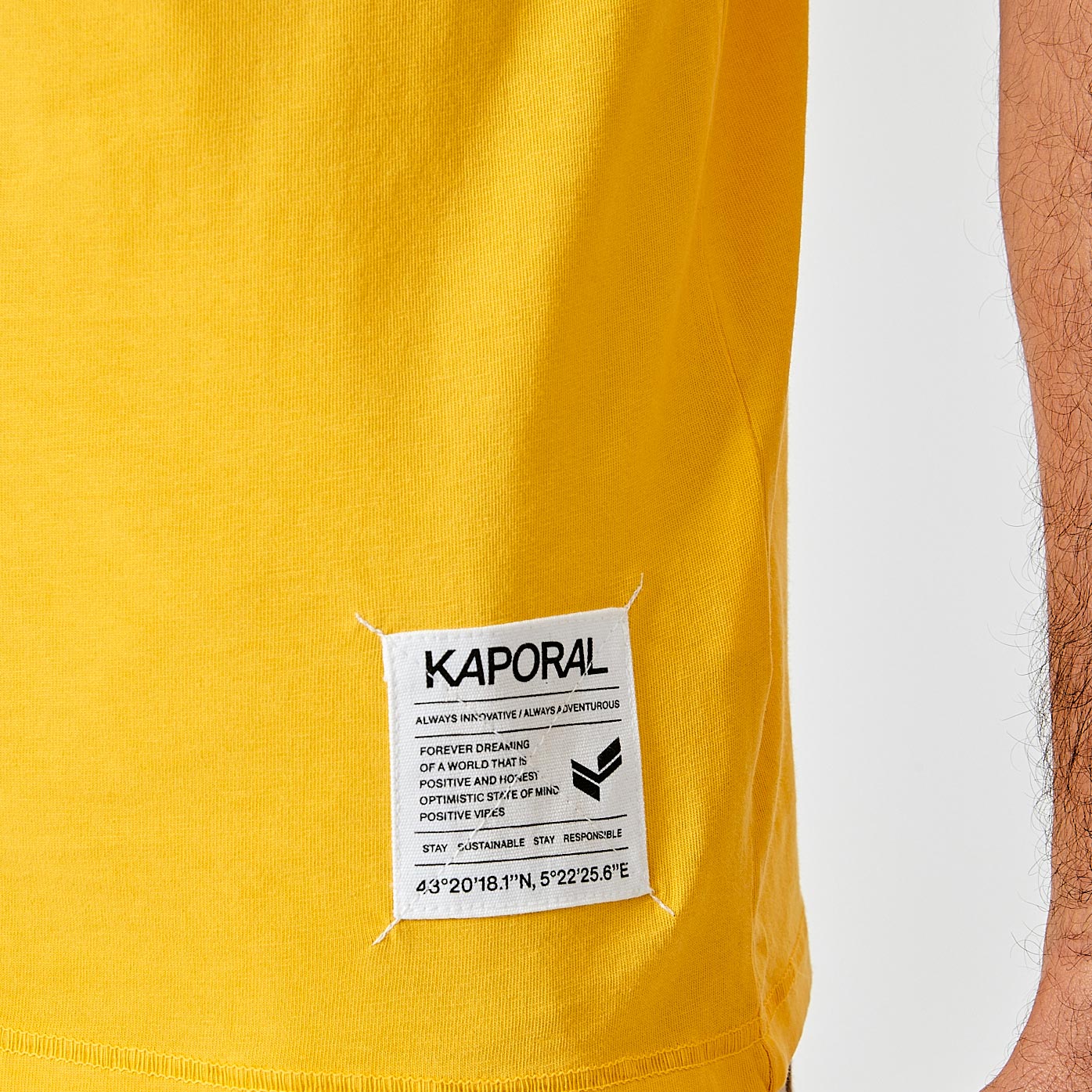 BAREL  T-shirt jaune homme 100% coton
