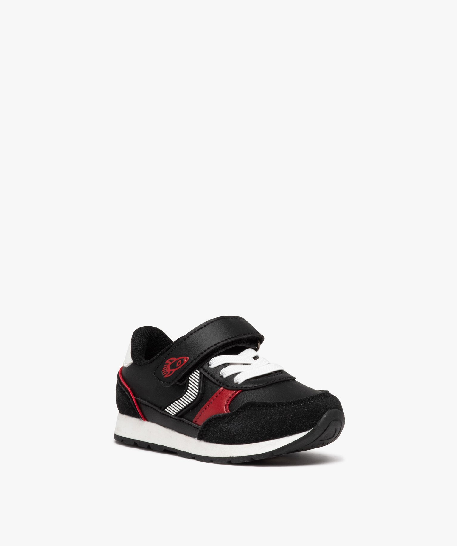 Basket bébé Garçon avec empiècements colorés et fermetu... noir | GEMO