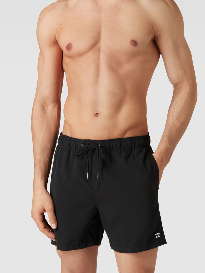 Badehose mit Label-Detail in schwarz