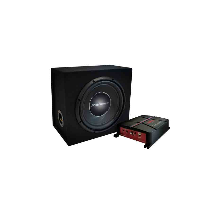 Subwoofer + 2-Kanal Verstärker GXT-3730B, von Pioneer, 1 Set - ATU