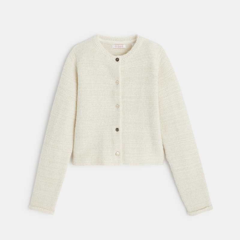 Gilet en maille blanc fille Lili Gaufrette