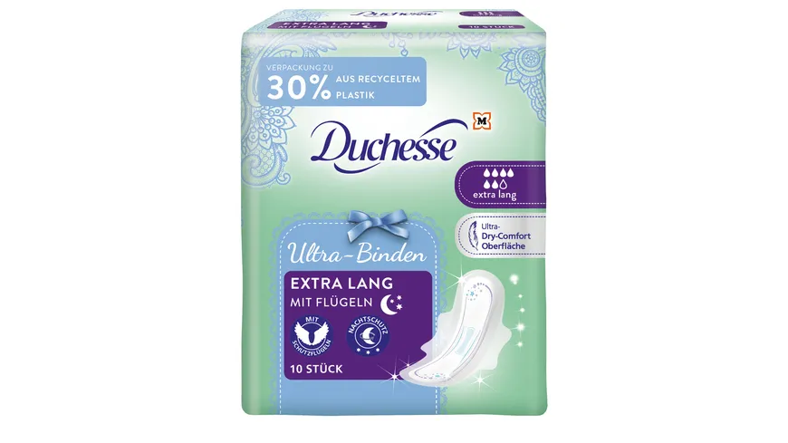 Duchesse Ultra-Binden Extra Lang mit Flügeln