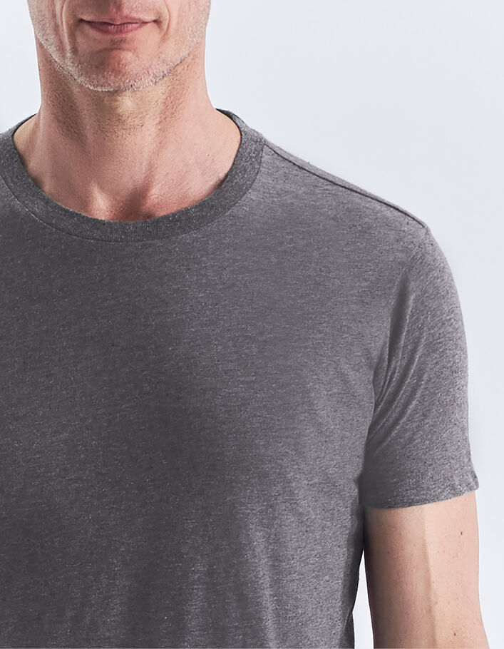 T-shirt gris upcyclé à doupions Homme