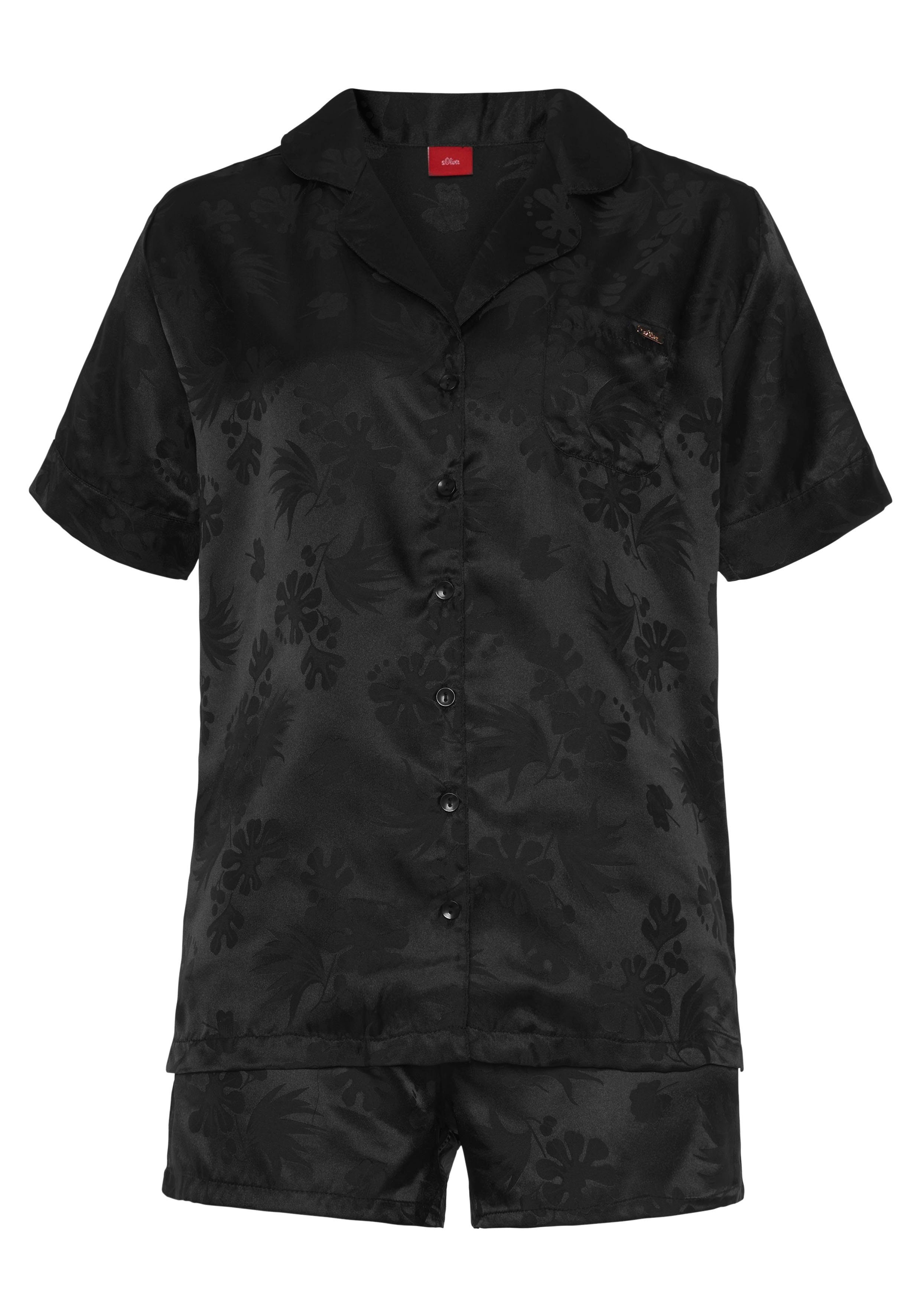 s.Oliver Shorty (2 tlg., 1 Stück) aus gemustertem Satin
