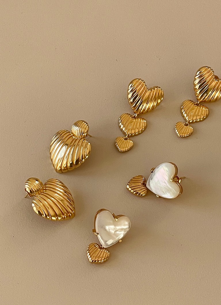 24Kae Gold-plated Ear Studs 42494Y