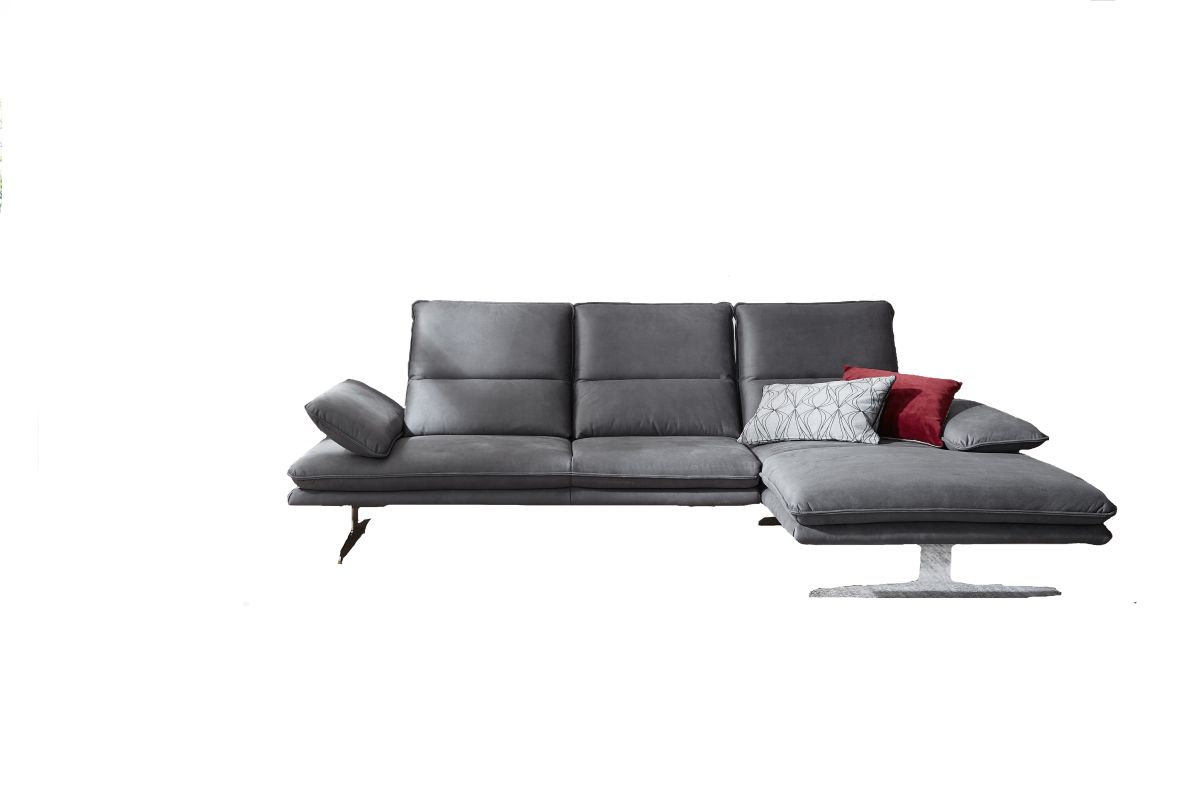 W.Schillig Polstergarnitur Broadway Anthrazit Longchair rechts