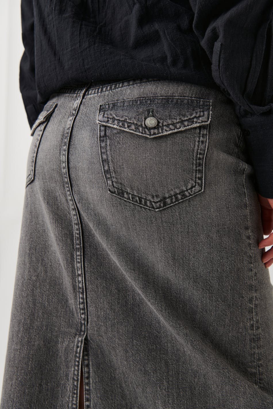 Y2k long denim skirt