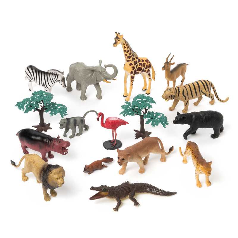 Grand baril de figurines d'animaux sauvages Oxybul