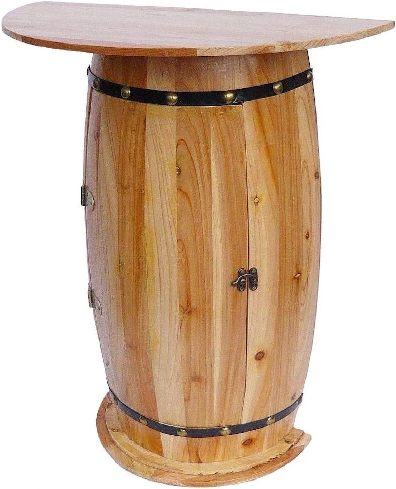 DanDiBo Weinregal Wandtisch Tisch Weinfass 0373 Schrank Weinregal Fass aus Holz 73 cm