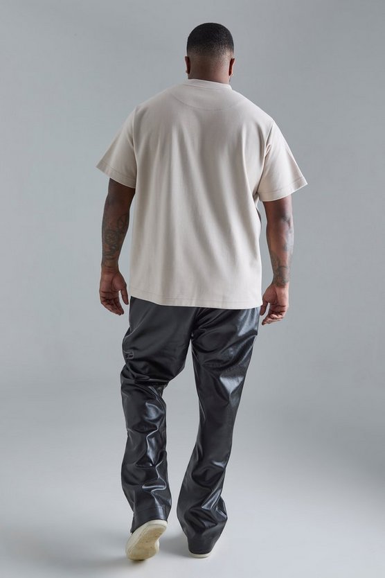 Plus Slim-Fit PU-Schlaghose