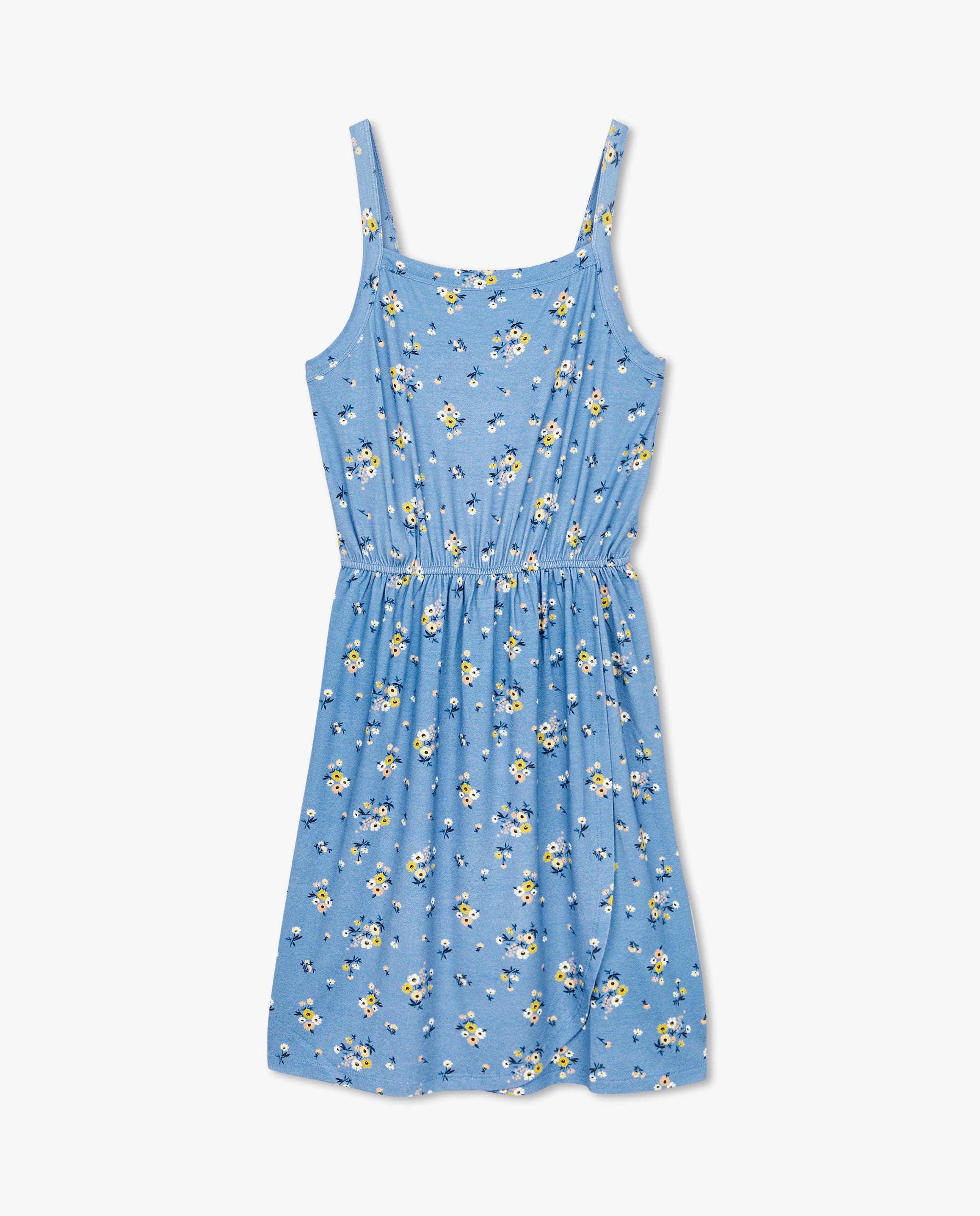 Rochie albastră Fish & Chips cu imprimeu floral albastru