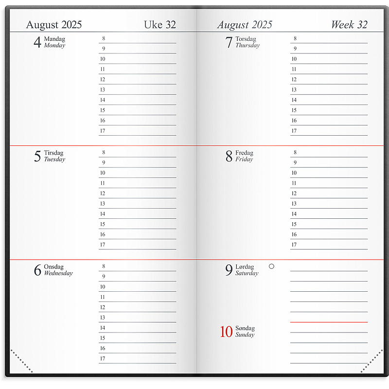 Almanakk memo mørk grå 2025