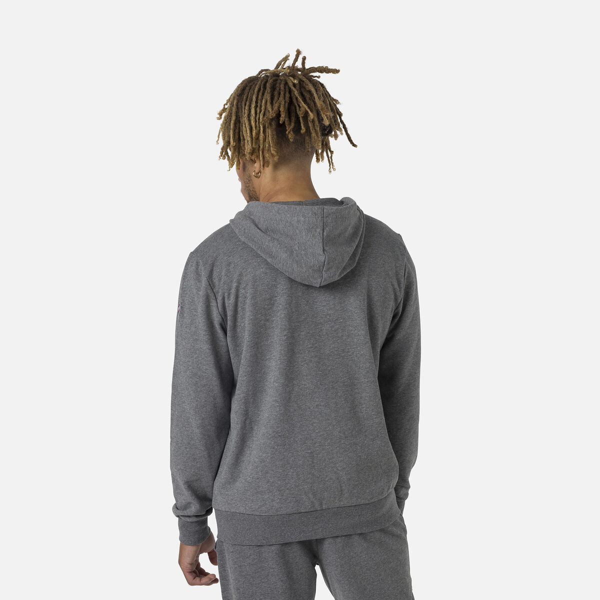 Herrensweatshirt mit Kapuze, Logo und durchgehendem Reißverschluss
