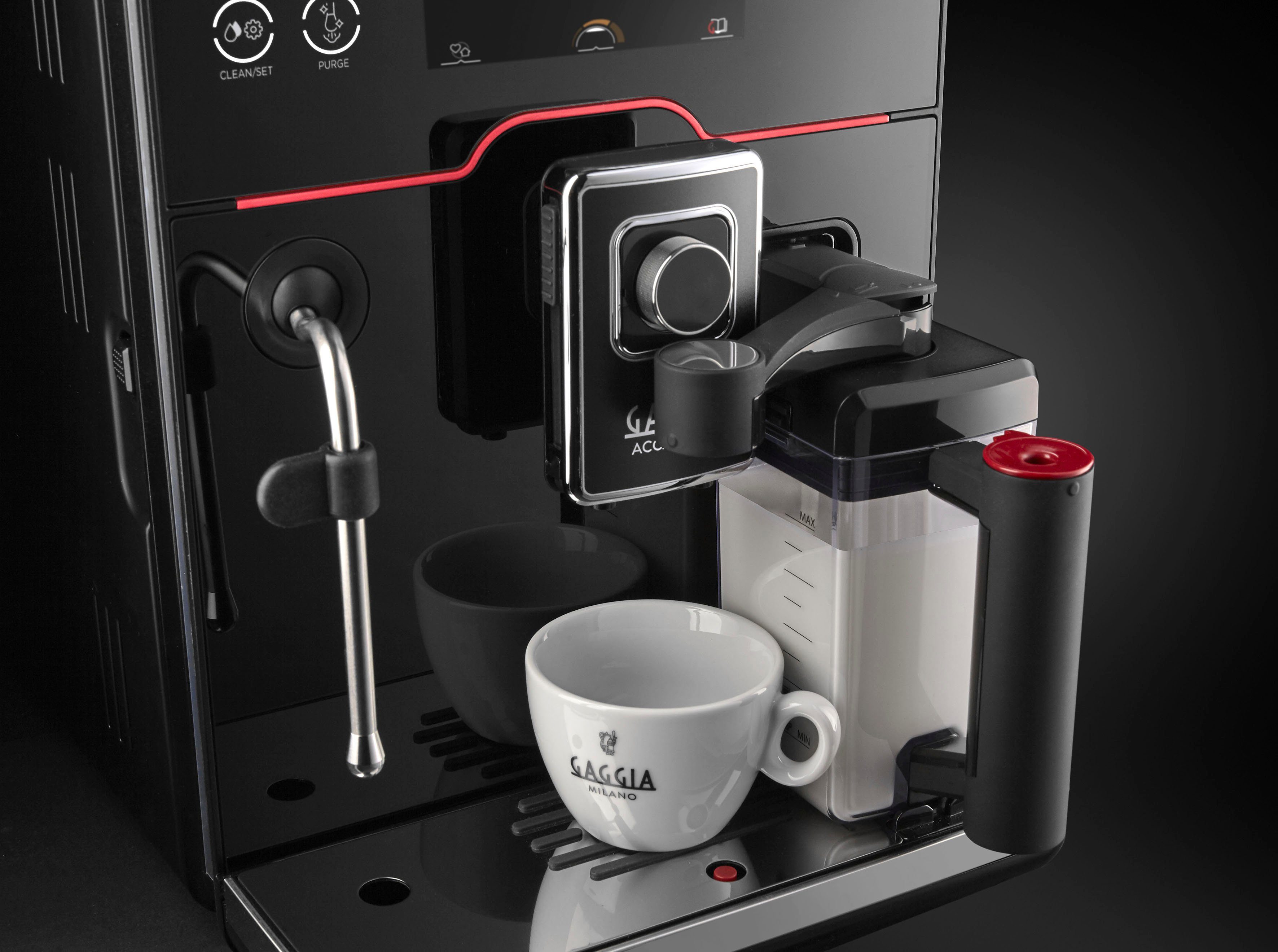 Gaggia Kaffeevollautomat Accademia, hochwertige schwarze Glasfront