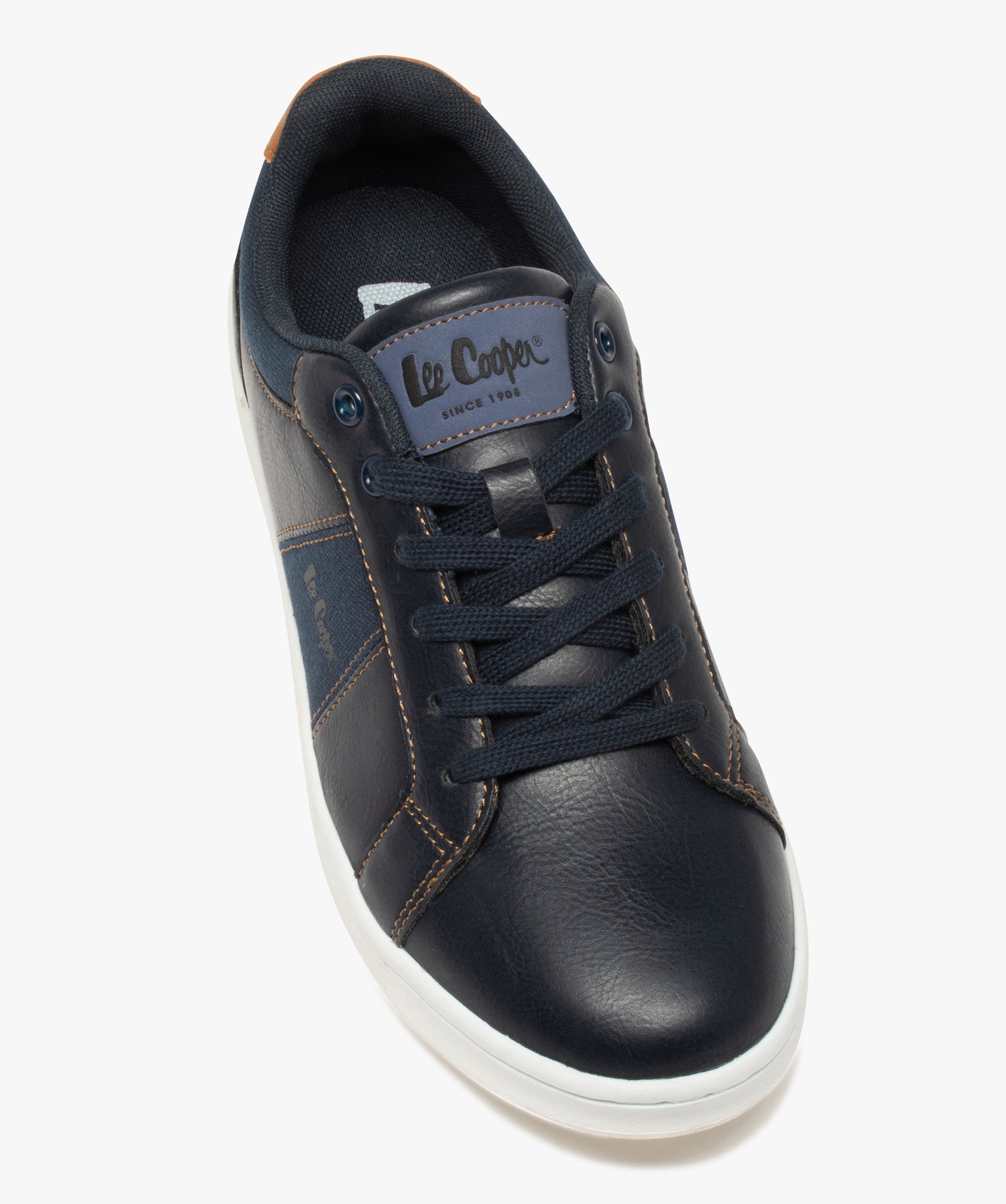 Baskets homme unies en toile et matière lisse – Lee Cooper marine | GEMO