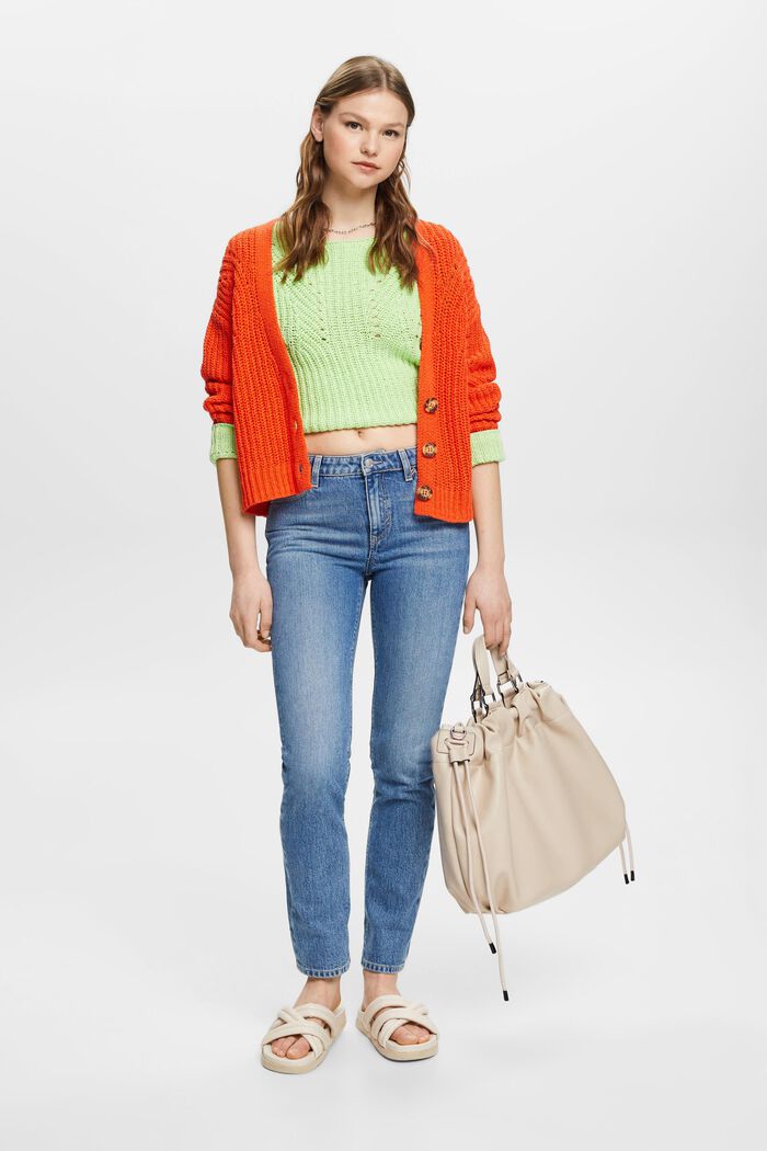 Jeans mit geradem Bein und mittlerer Bundhöhe