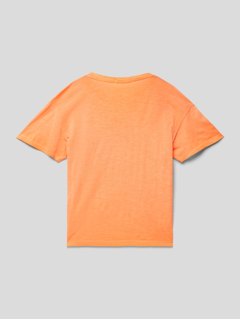 T-Shirt mit Label-Print in orange