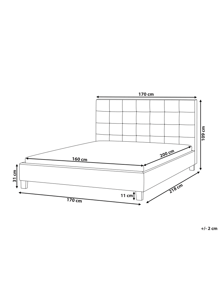Beliani Doppelbett LA ROCHELLE in Grün - (W) 170 x (H) 109 x (L) 218 cm günstig kaufen onesize