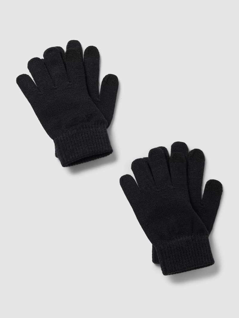 Handschuhe mit gerippten Bündchen Modell 'MAGIC' in schwarz