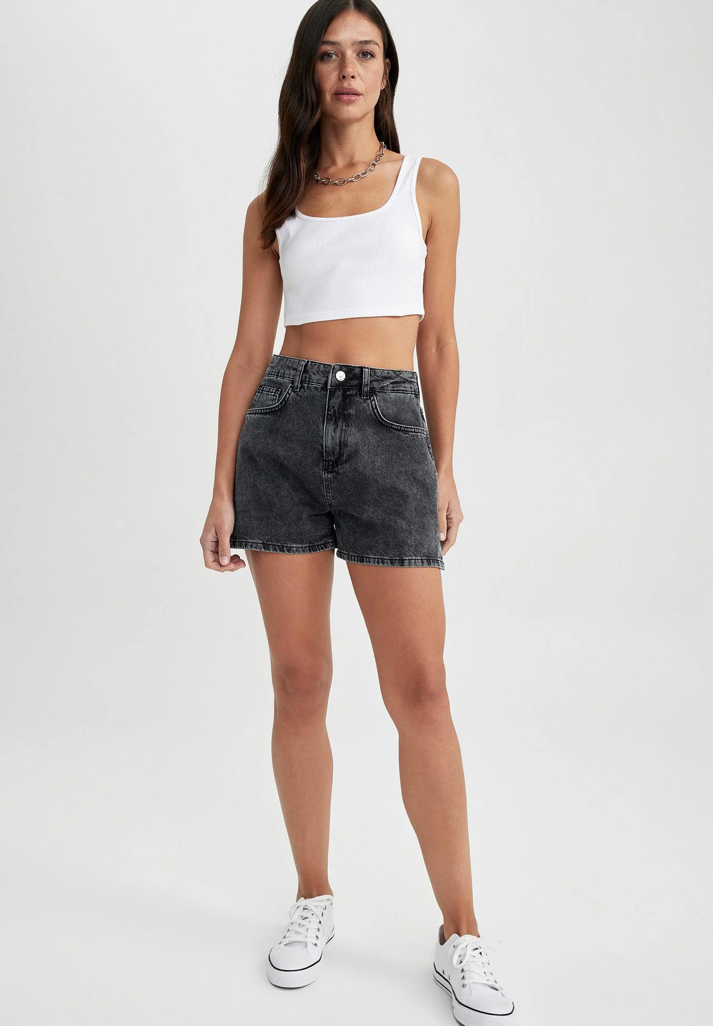 DeFacto MOM FIT - Pantalones cortos vaqueros