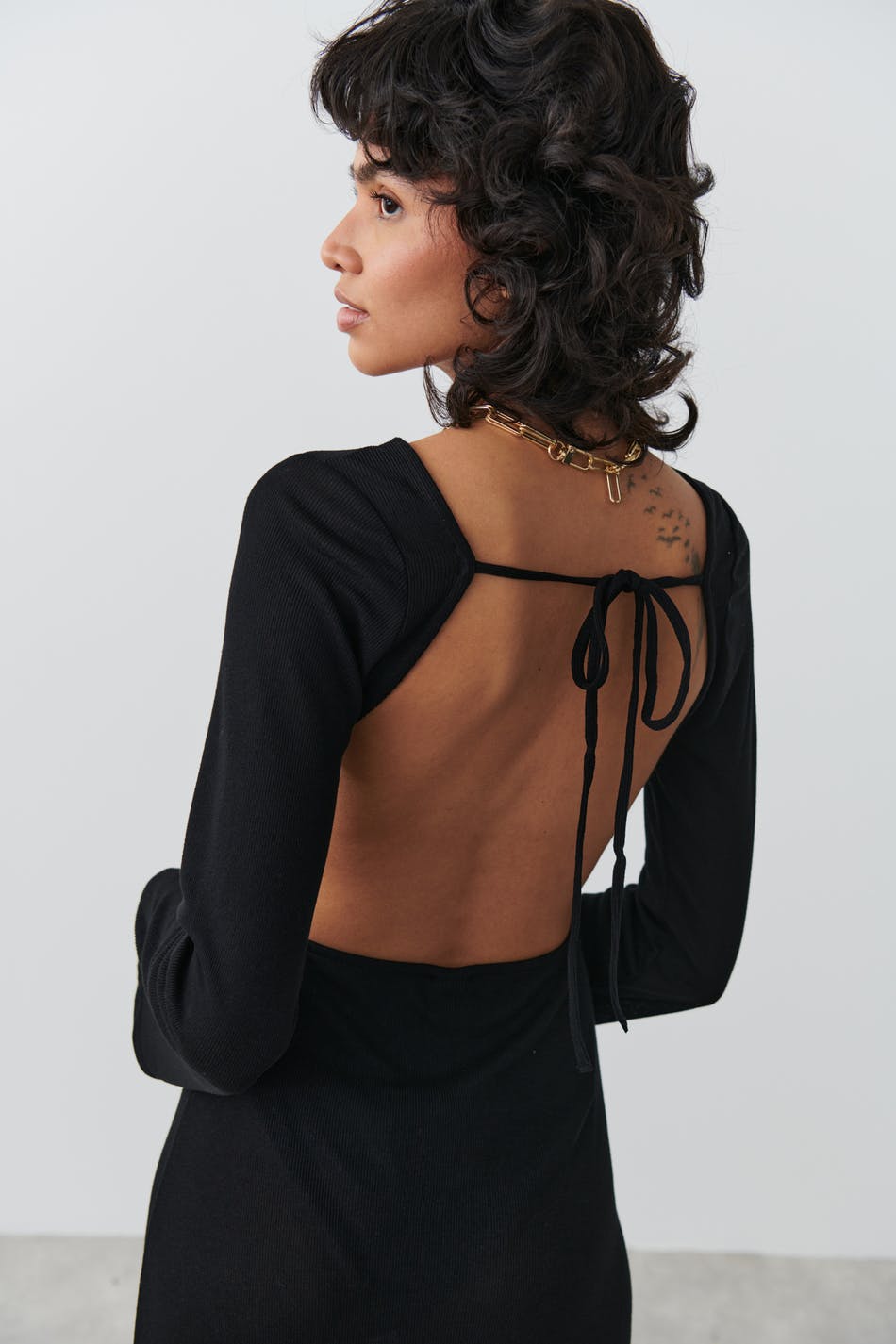 Open back maxi dress