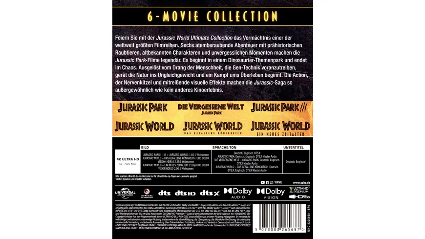 Jurassic World Ultimate Collection  [6 x 4K Ultra HD]