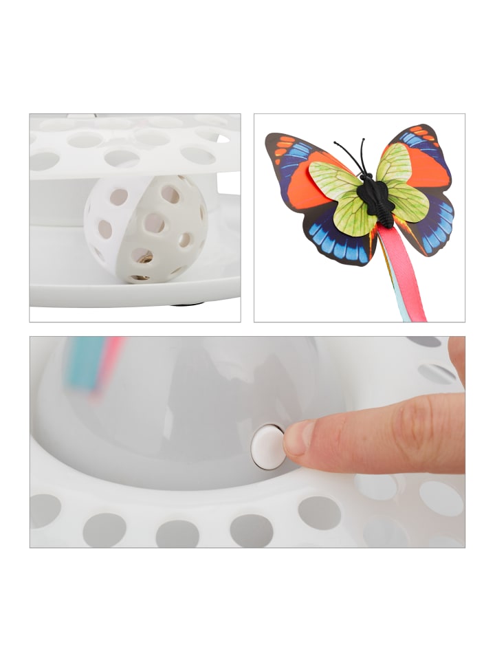 relaxdays Katzenspielzeug in Weiß - (H)33,5 x  Ø 22 cm günstig kaufen onesize
