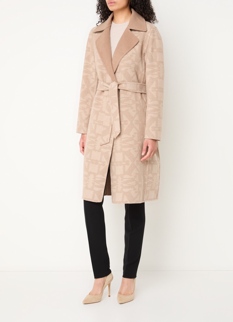Palton MaxMara din lână cămilă cu curea, cu două fețe.