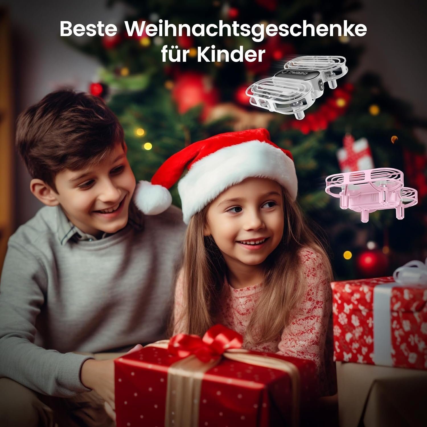 DEERC D11 Mini Kinder Drohne, RC Quadcopter mit 2 modulare Akkus Drohne (Einfachheit: Perfektes Drohnenspielzeug-Geschenk für Anfänger Mädchen)