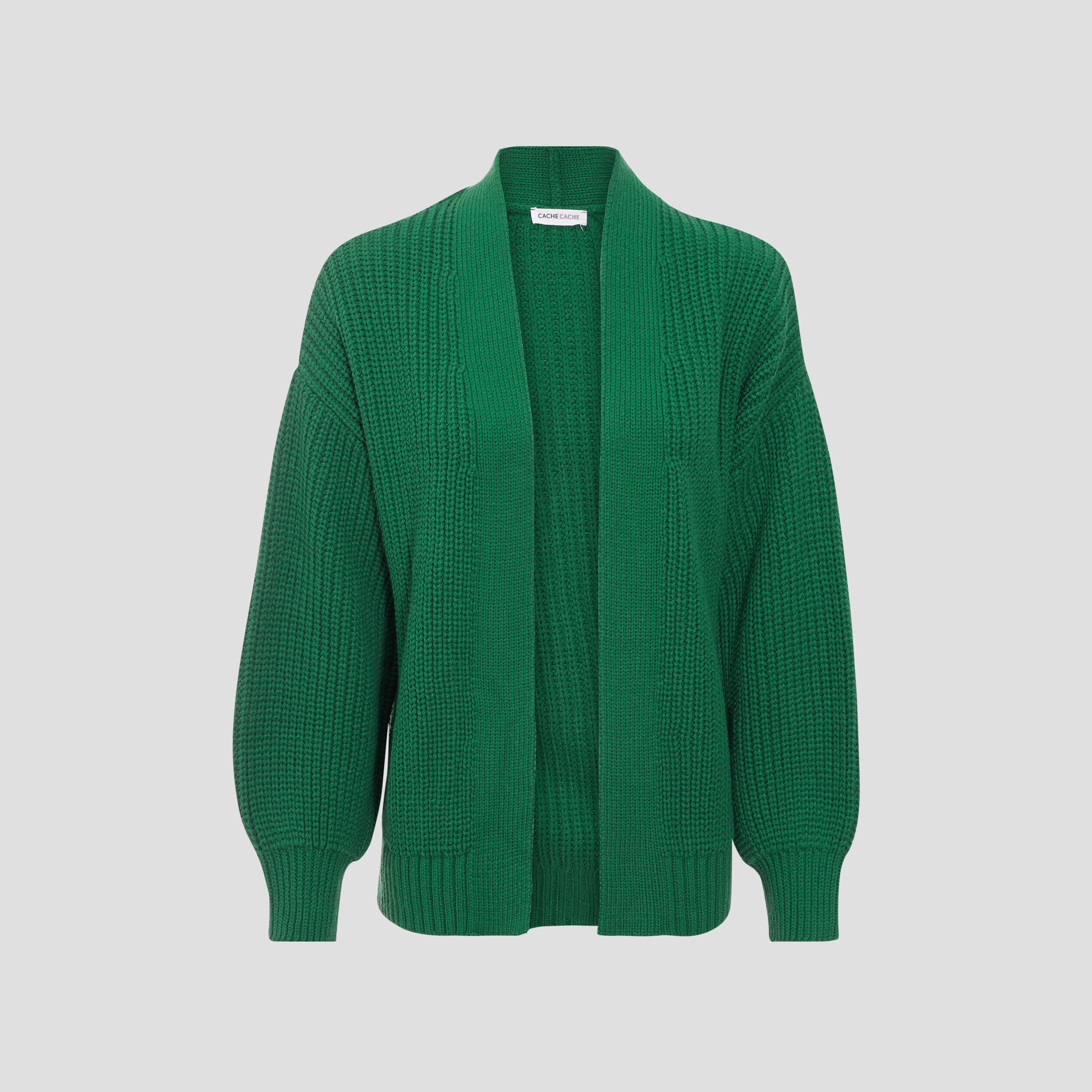 Gilet manches longues vert femme | Cache Cache