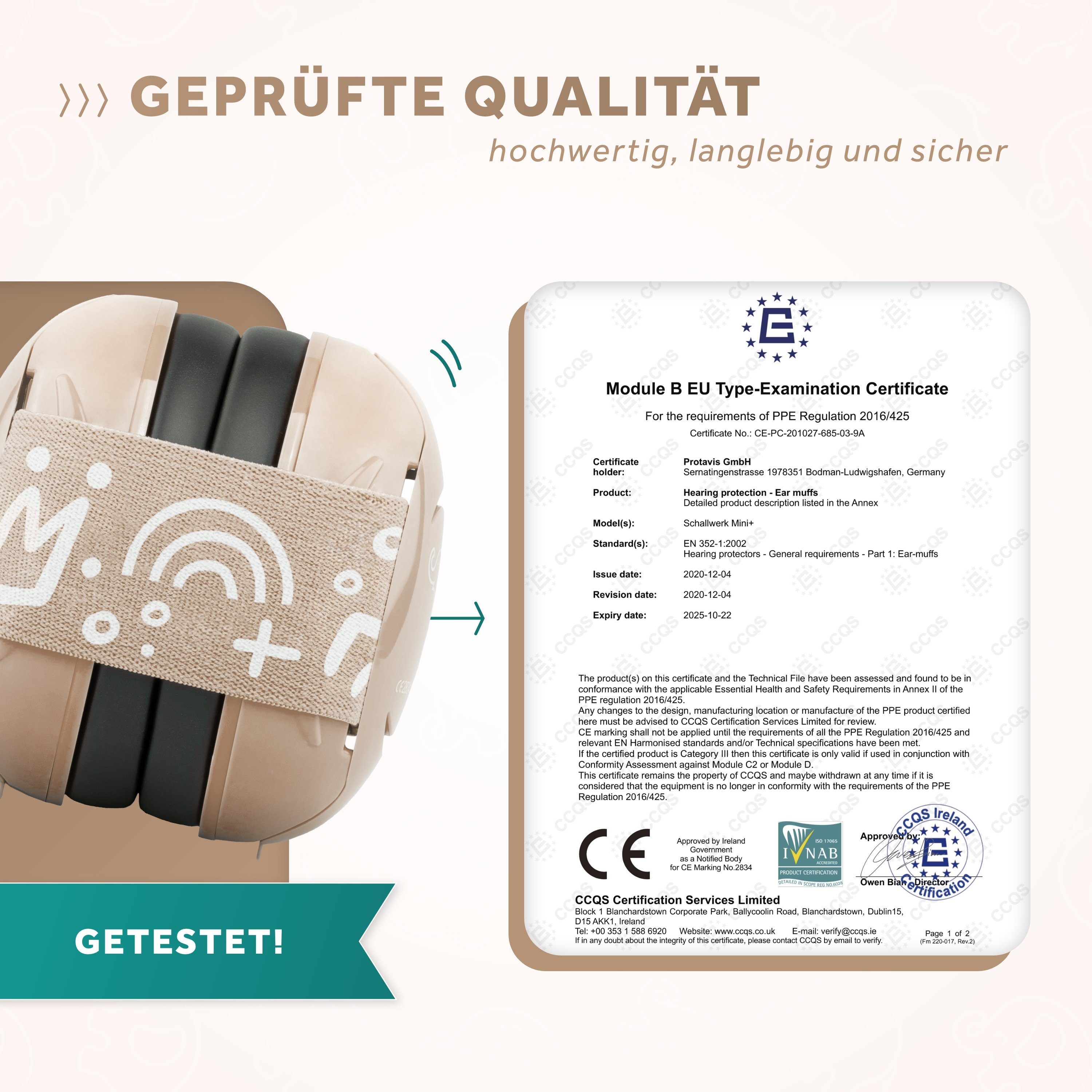 Schallwerk Kapselgehörschutz Schallwerk® Mini+ Gehörschutz für Kinder – Kapselgehörschutz Kleinkind