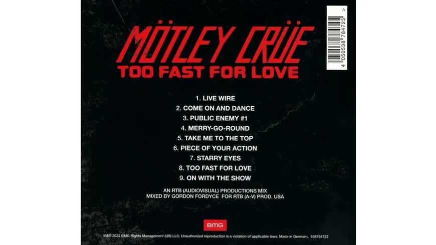 Too Fast For Love