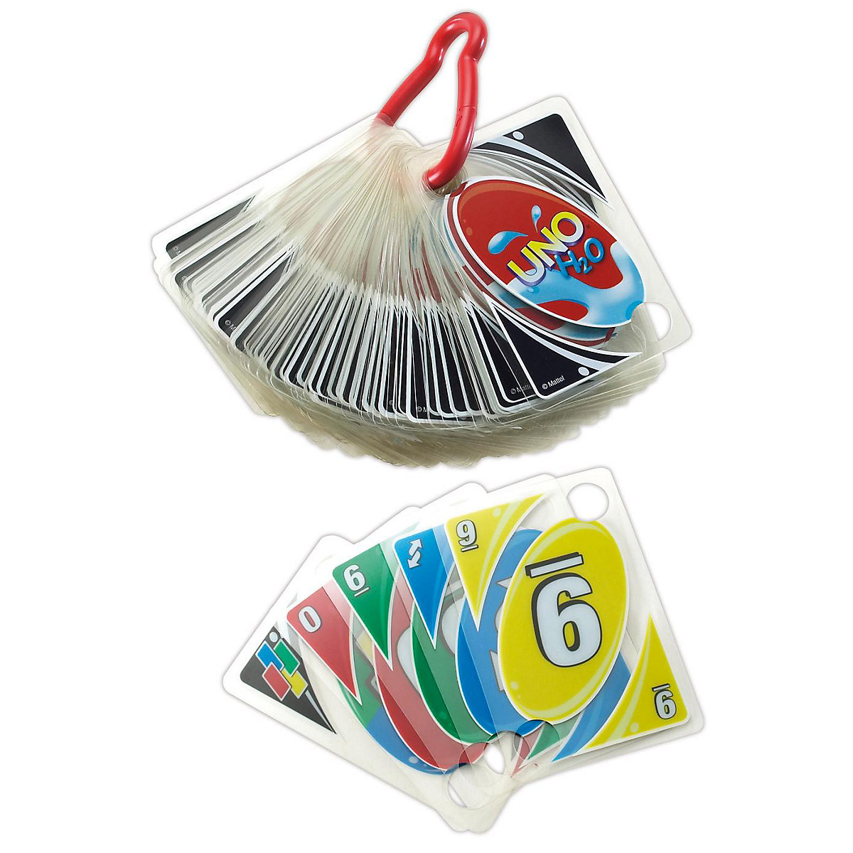Mattel Games UNO H2O To Go, wasserfestes Kartenspiel, Reisespiel, Familienspiel