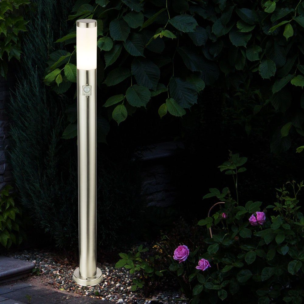 etc-shop Sockelleuchten, Leuchtmittel nicht inklusive, 3x Außen Steh Lampen Edelstahl Terrassen Strahler Park Leuchten