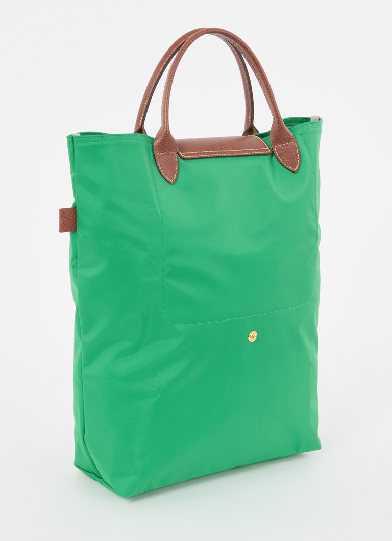 Geantă Longchamp Le Pliage Original, mărimea M, cu detalii din piele.
