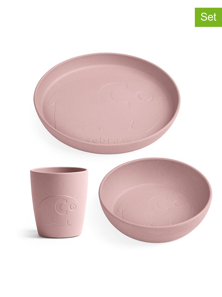Sebra 3tlg. Geschirr-Set in Rosa günstig kaufen onesize