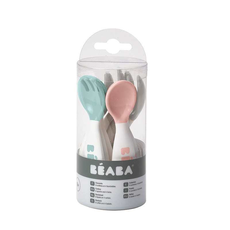 Lot de 6 cuillères ergonomiques et 4 fourchettes Beaba