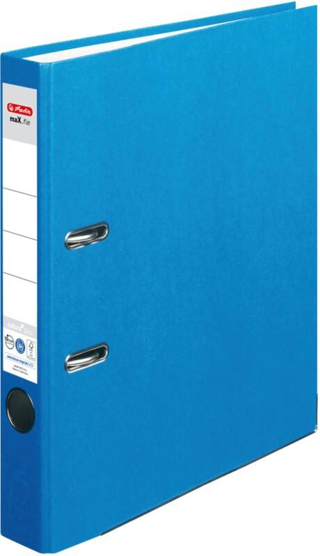 herlitz maX.file nature plus Ordner DIN A4 50 mm Blau 2 Ringe 10841658 Pappkarton, PP (Polypropylen) Texturiert Hochformat