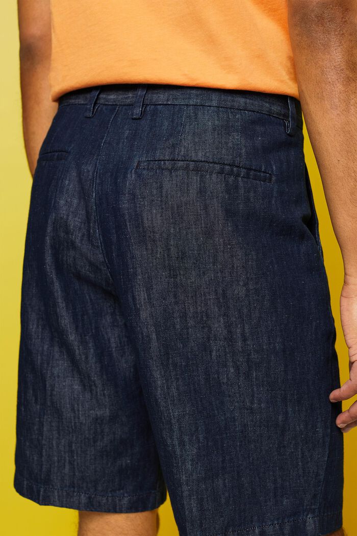 Chino-Shorts aus Baumwolle und Leinen