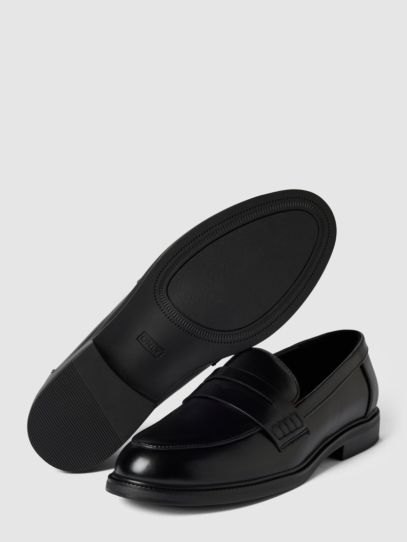 Penny-Loafer mit Schaftbrücke Modell 'LUX' in schwarz