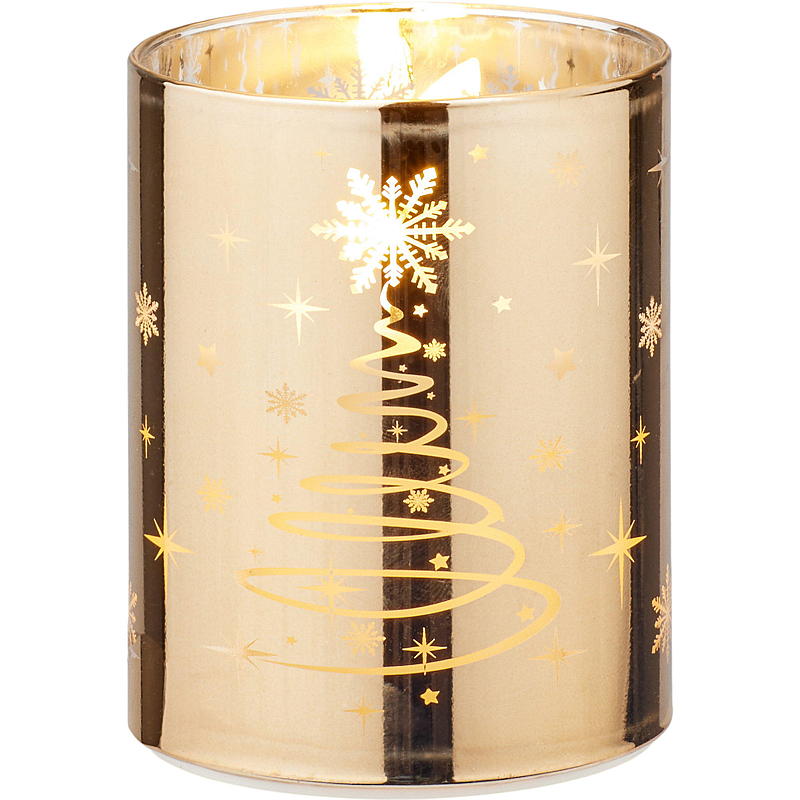 Vie Selected LED-lys i glass 7,6x10 cm rød juledesign