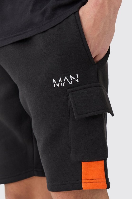 Slim mittellange Man Colorblock Shorts