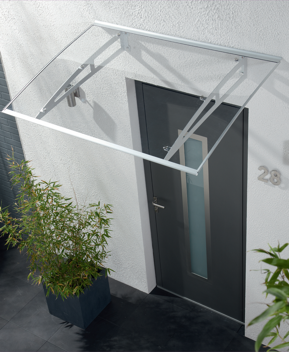 Powertec Garden Aluminium Überdachung 140 x 100 cm 2,2 mm Dicke