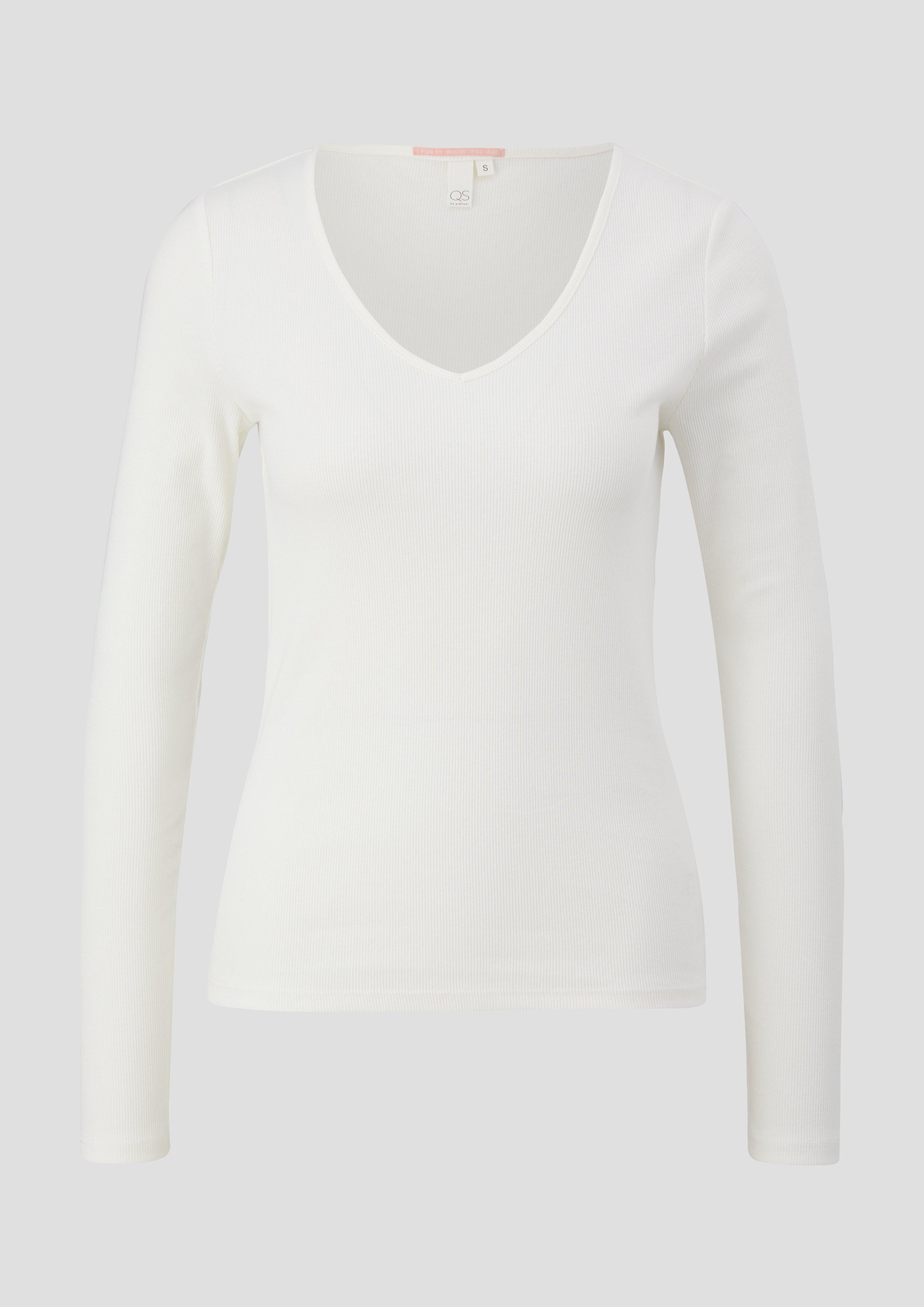 Geripptes Longsleeve aus Baumwollstretch  2138339-0200