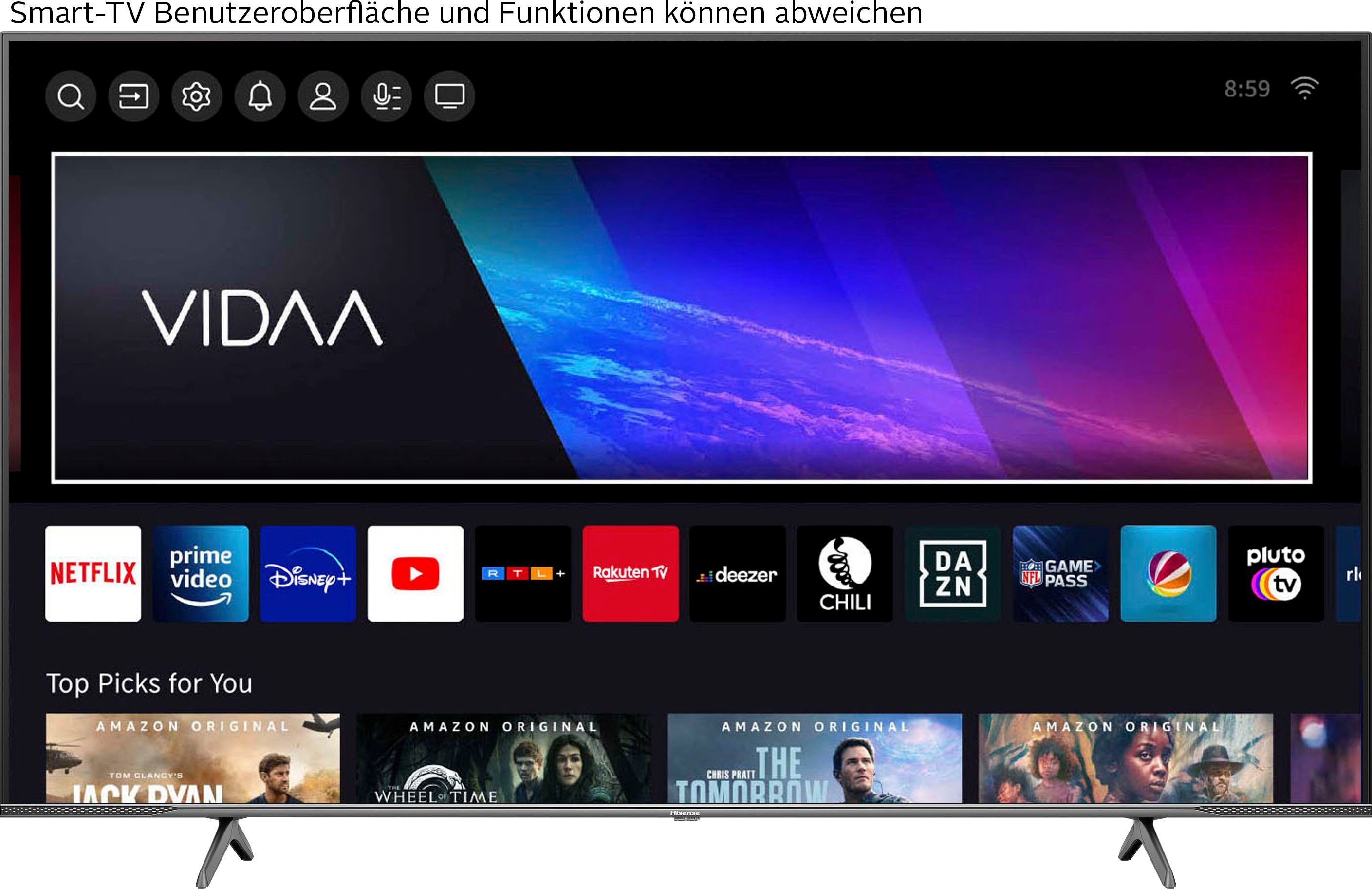 Hisense 75E77KQ PRO QLED-Fernseher (189 cm/75 Zoll, 4K Ultra HD, Smart-TV)