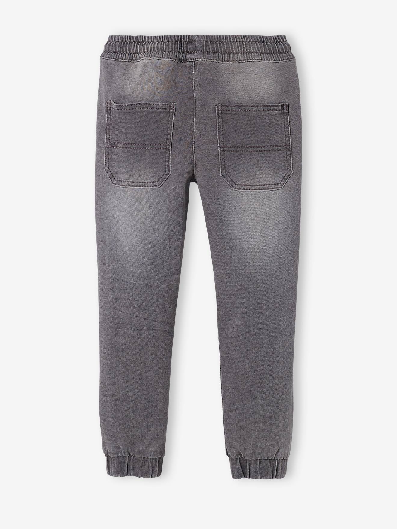 Pantalon jogger en molleton effet denim facile à enfiler garçon stone
