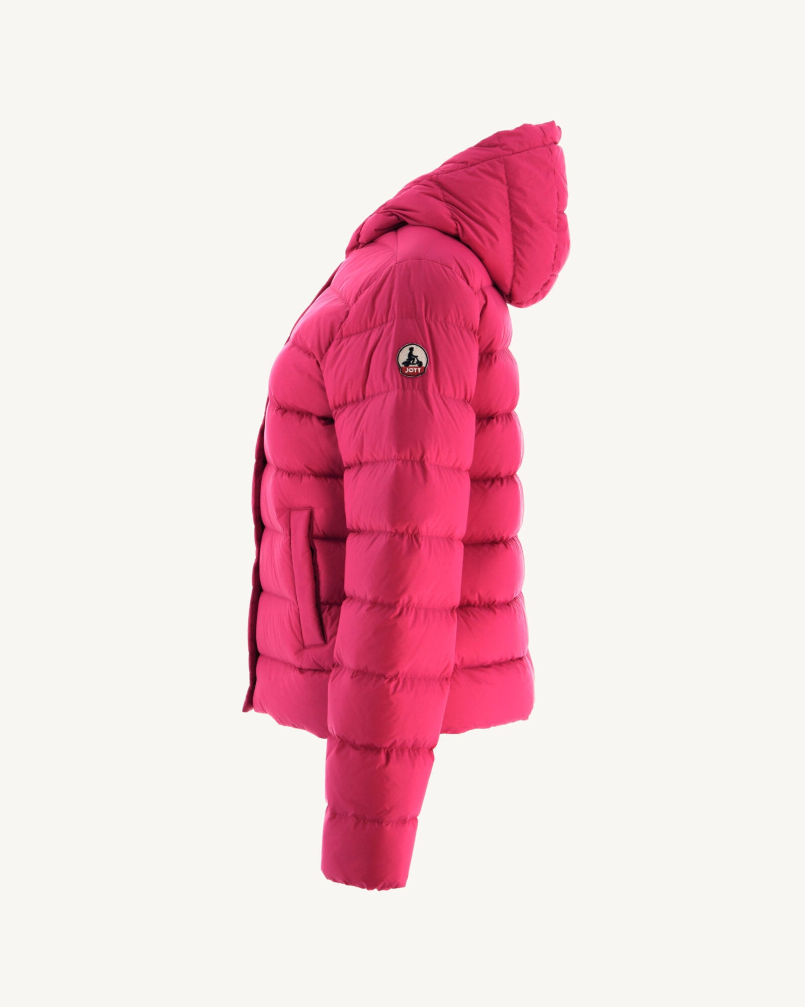 Doudoune droite à capuche Rose cerise Jane